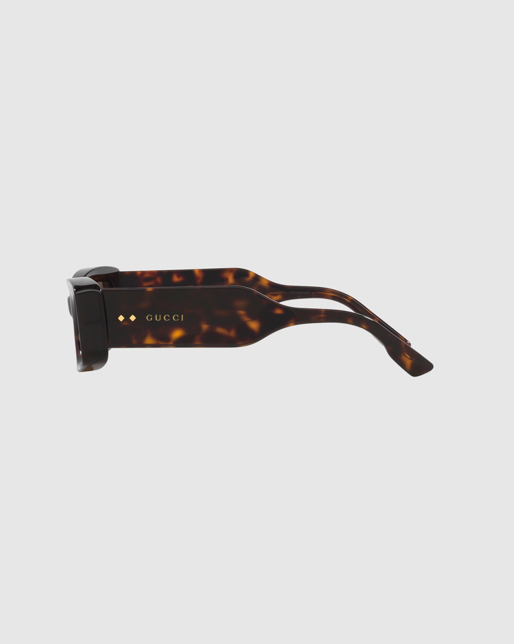 Tortoiseshell rectangular-frame sunglasses with brown lenses — Gucci | Endless UAE