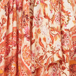 Piper Dress in coral floral print with one-shoulder neckline and flowing maxi silhouette — Amur | Endless UAE