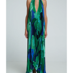 Opera Pleated Gown in green, navy and black with halter neckline — L'IDÉE | Endless UAE