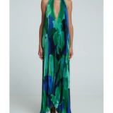 Opera Pleated Gown in green, navy and black with halter neckline — L'IDÉE | Endless UAE