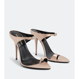 Saint Laurent Dive 110 embellished satin mules