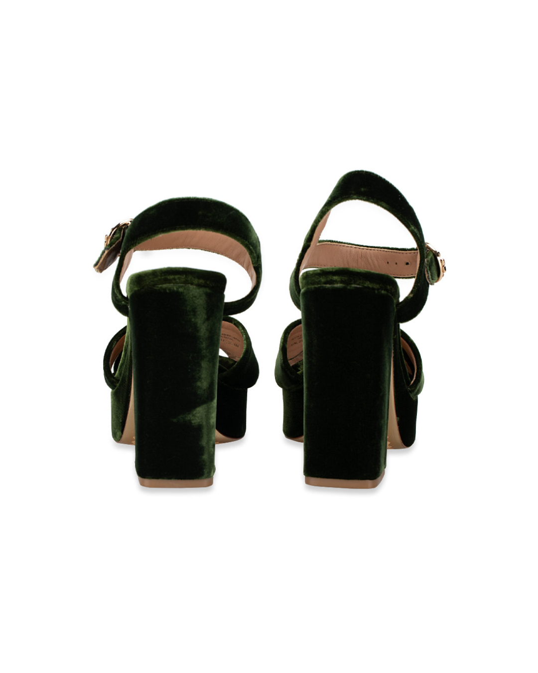 Green velvet platform sandal with chunky heel and ankle strap — Tori Burch | Endless UAE