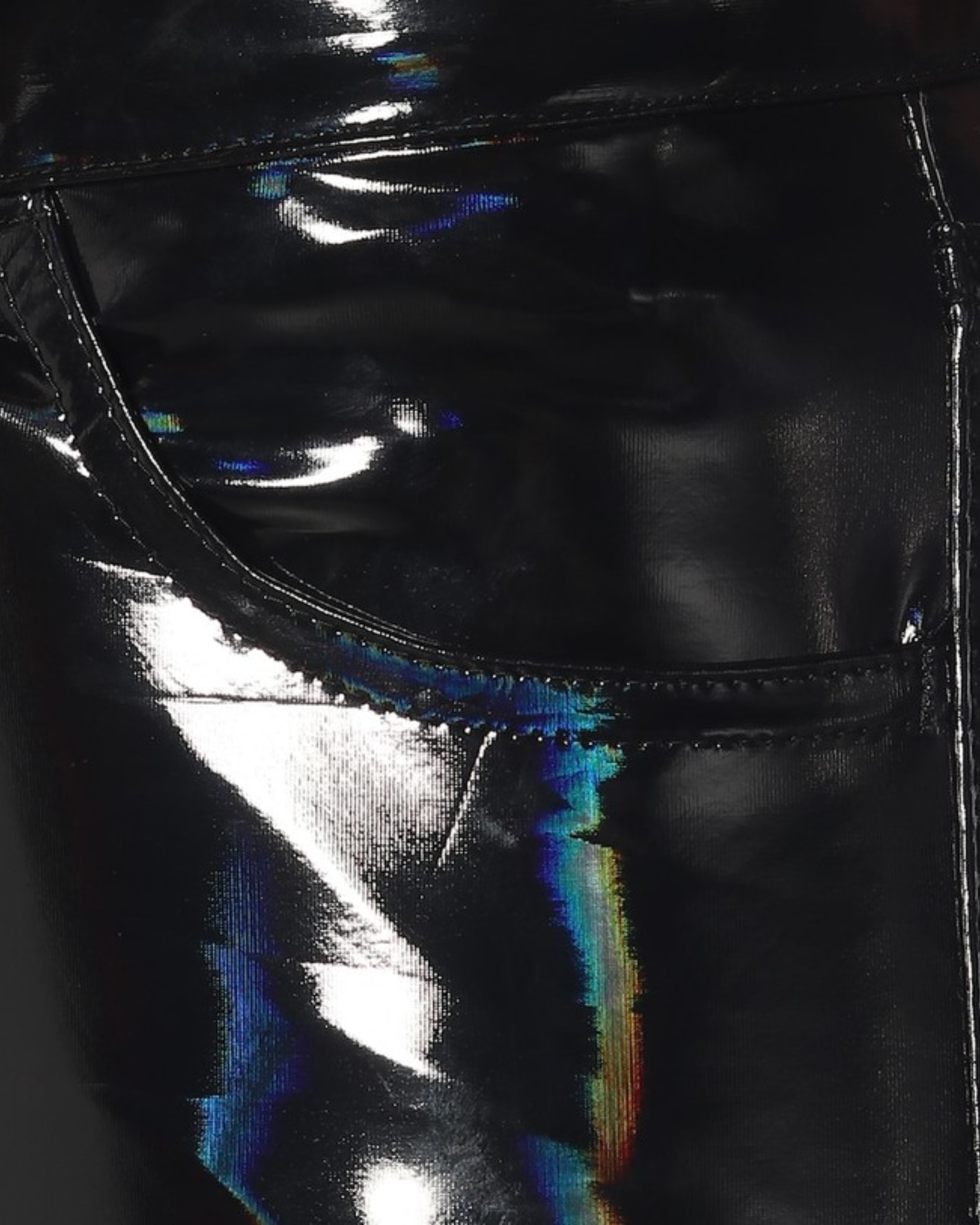 High-rise skinny PVC pants in black — Junya Watanabe | Endless UAE