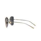 Gold cat-eye sunglasses with dark gray lenses and thin metal frames — Chanel | Endless UAE