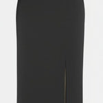 Camellia Black Gown featuring halter neckline and high slit — Filiarmi | Endless UAE