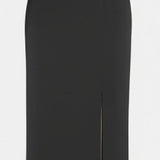 Camellia Black Gown featuring halter neckline and high slit — Filiarmi | Endless UAE