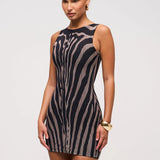 Slash Neck Mini Dress