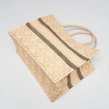 Natural Woven Straw Cannage Quilted Tote Bag