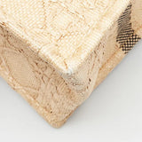 Natural Woven Straw Cannage Quilted Tote Bag