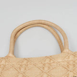 Natural Woven Straw Cannage Quilted Tote Bag