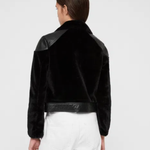 Zola Lux Leather Biker Jacket in black with notch lapels and zip pockets — All Saints | Endless UAE