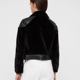 Zola Lux Leather Biker Jacket in black with notch lapels and zip pockets — All Saints | Endless UAE