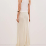 Charli Satin Maxi Skirt in cream worn with matching top — Dissh | Endless UAE