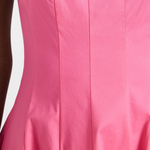 Pink sleeveless midi dress with square neckline and full skirt — Staud | Endless UAE