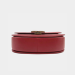 Red leather curved messenger bag with interlocking CC logo detail — Chanel | Endless UAE