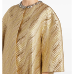 Crystal-Embellished Metallic Gold Coat — Dice Kayek | Endless UAE