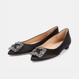 Hangisiflat Embellished Satin Ballet Flats