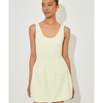 Cream sleeveless tennis dress with front pockets and scoop neckline — Odd Muse | Endless UAE