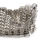 Silver chainmail nano shoulder bag with scalloped edge detail — Rabanne | Endless UAE