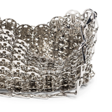 Silver chainmail nano shoulder bag with scalloped edge detail — Rabanne | Endless UAE