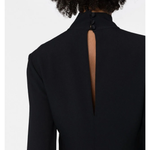 Black turtleneck mini dress with feather trim hem — Taller Marmo | Endless UAE