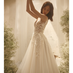 Agnes Dress in ivory with delicate lace bodice and flowing tulle skirt — Ria Tener | Endless UAE