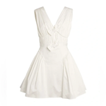 A-Line Bow-Detail Mini Dress in cream with V-neckline — Self-Portrait | Endless UAE