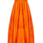 Vera Cut Out Maxi Dress in vibrant orange with tiered skirt and square neckline — Vasiliki | Endless UAE