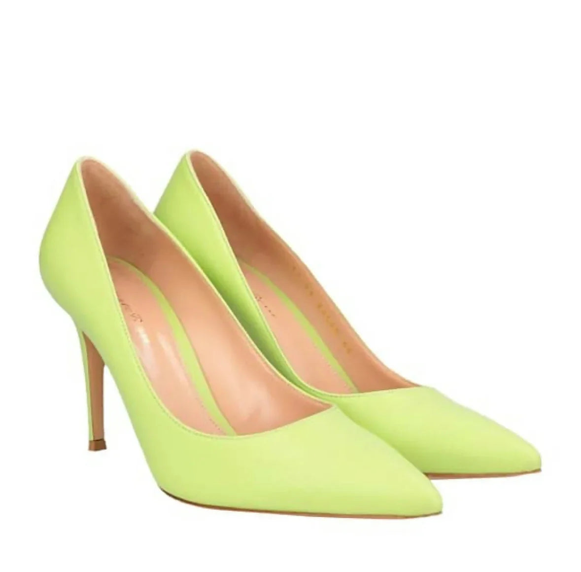 Lime green suede pointed-toe pumps with stiletto heel — Gianvito Rossi | Endless UAE