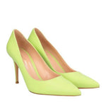 Lime green suede pointed-toe pumps with stiletto heel — Gianvito Rossi | Endless UAE