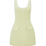 Cream sleeveless tennis dress with front pockets and scoop neckline — Odd Muse | Endless UAE