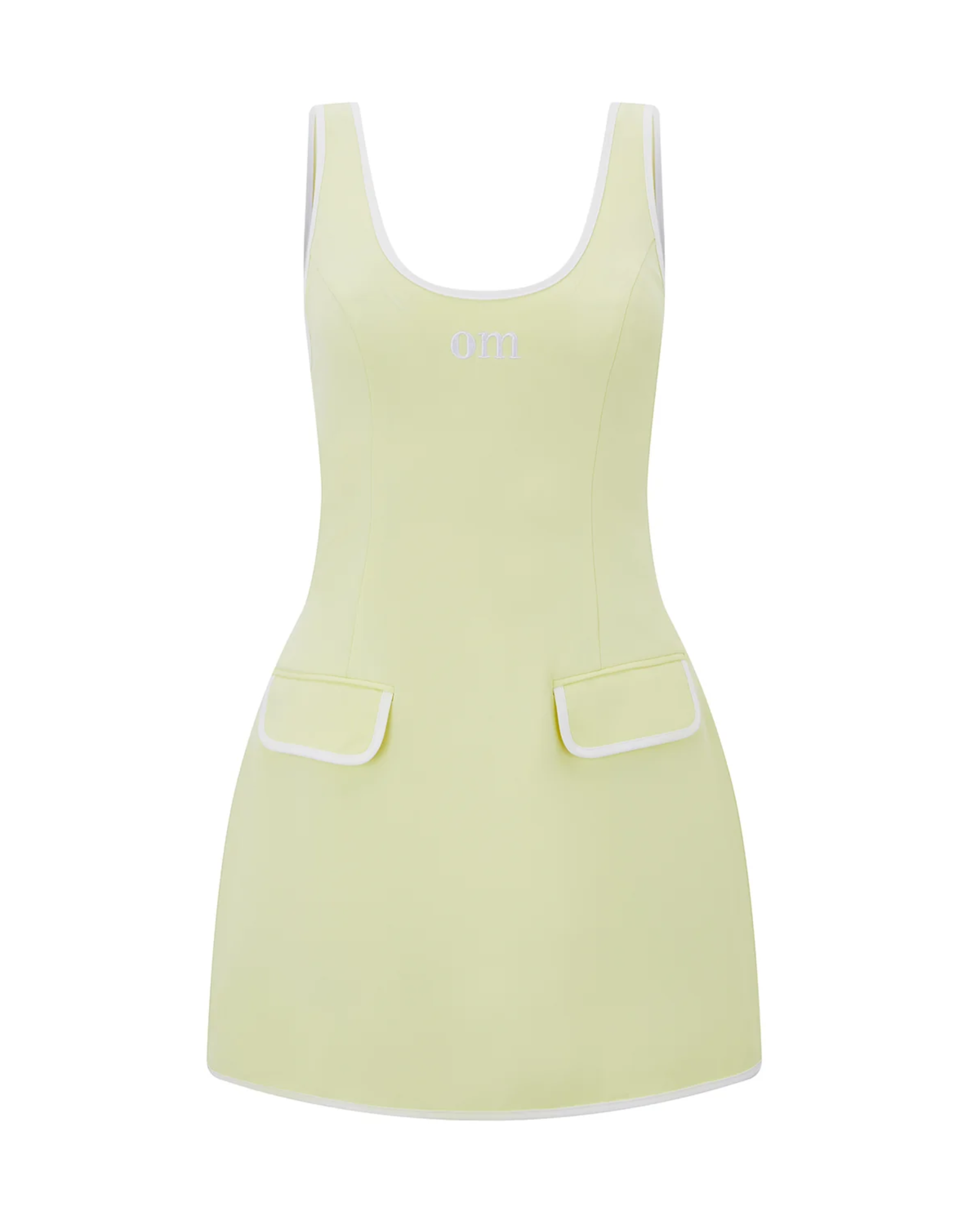 Cream sleeveless tennis dress with front pockets and scoop neckline — Odd Muse | Endless UAE