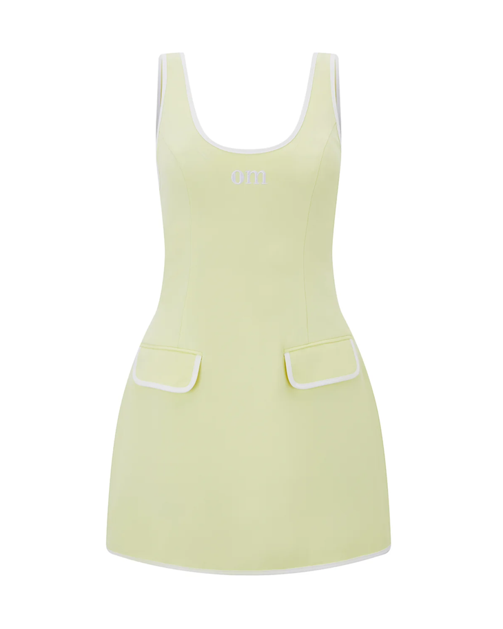 Cream sleeveless tennis dress with front pockets and scoop neckline — Odd Muse | Endless UAE