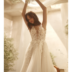 Agnes Dress in ivory with delicate lace bodice and flowing tulle skirt — Ria Tener | Endless UAE