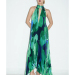 Opera Pleated Gown in green, navy and black with halter neckline — L'IDÉE | Endless UAE