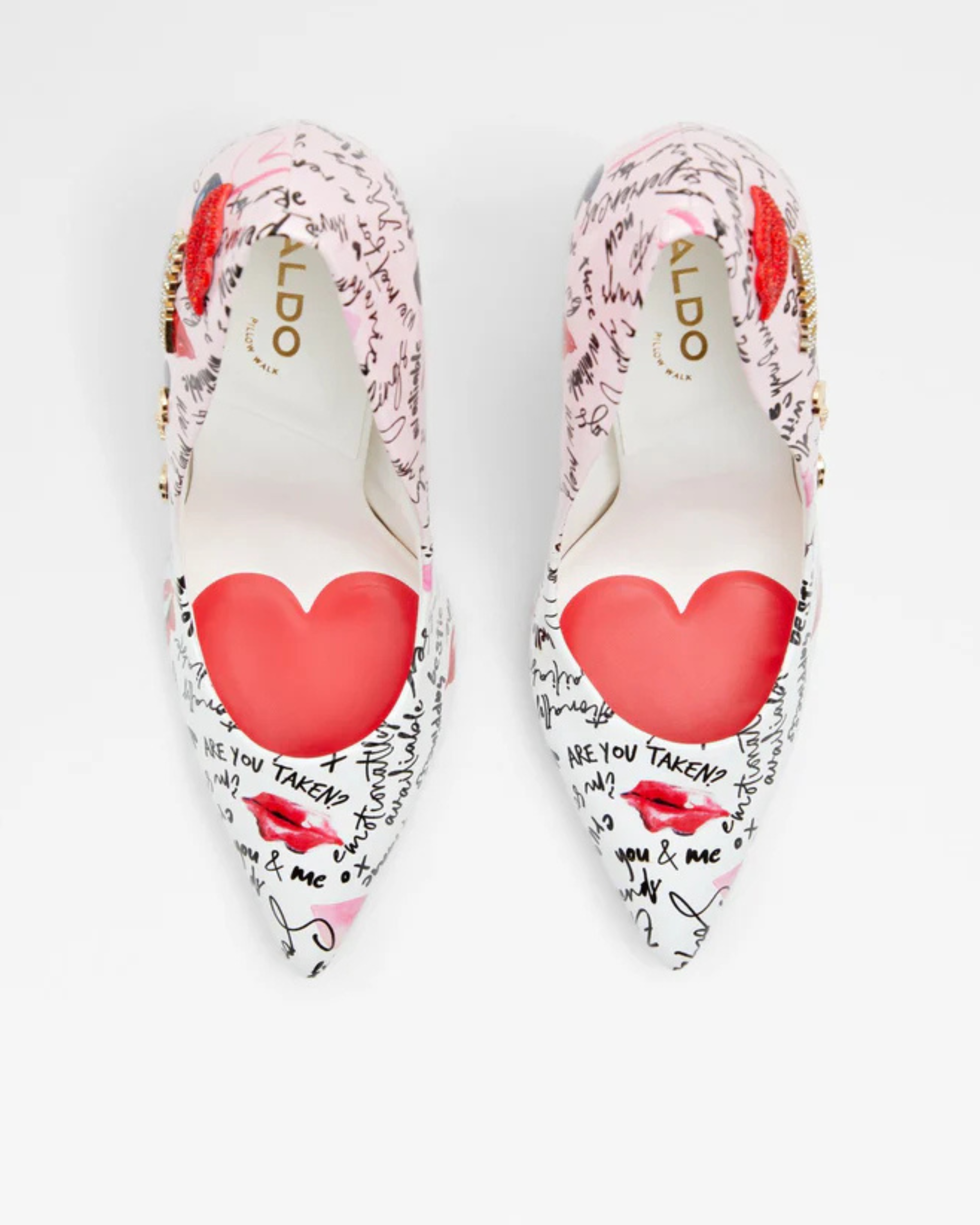 Stessy 2.0 white stiletto heel with red lips and romantic print pattern — Aldo | Endless UAE