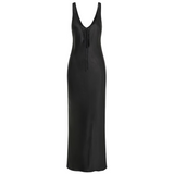 Aubrie Keyhole Satin Maxi Dress