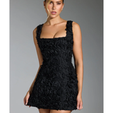 Posy Floral-Appliqué Corset Mini Dress