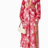 Saphira Cut-out Dress in Crepe de Chine