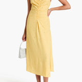 Sandro Crystal-embellished ruched crepe midi dress