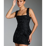 Posy Floral-Appliqué Corset Mini Dress