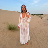 Aurora Dress in white lace worn in desert setting — Deme Studio | Endless UAE