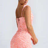 Posy Floral-Appliqué Corset Mini Dress