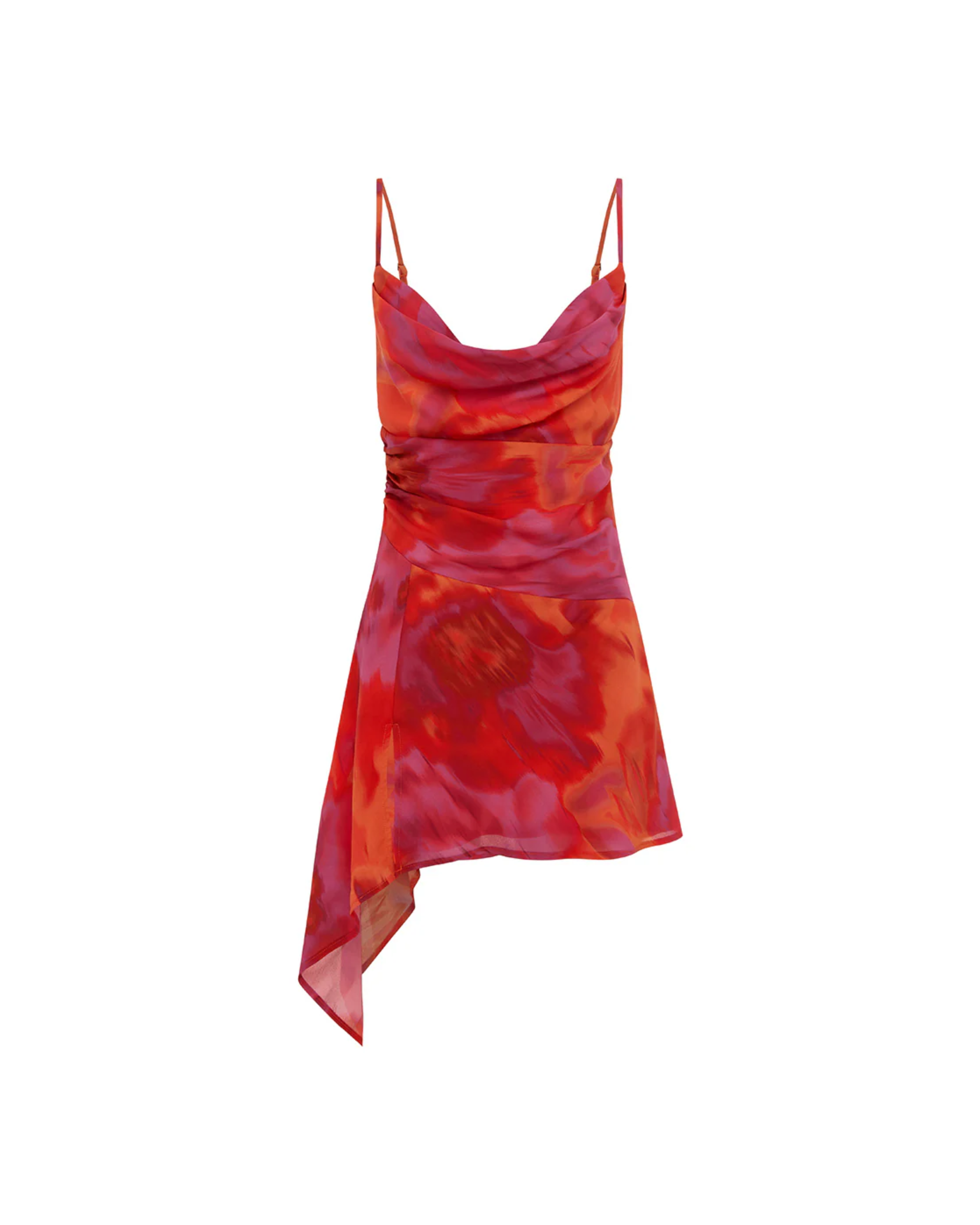 Alora Scoop Mini Dress in red and pink tie-dye — Runaway The Label | Endless UAE