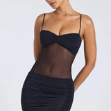 Eislyn Sheer Panelled Ruched Mini Dress