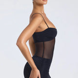 Eislyn Sheer Panelled Ruched Mini Dress