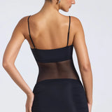 Eislyn Sheer Panelled Ruched Mini Dress