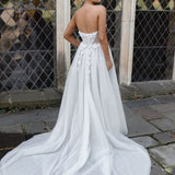 Audrey off-shoulder white tulle wedding gown with puffed sleeves and high slit — Jenny Yoo | Endless UAE