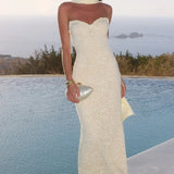 Amana Strapless Scarf Maxi Dress