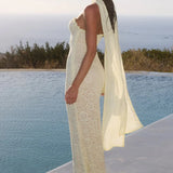 Amana Strapless Scarf Maxi Dress